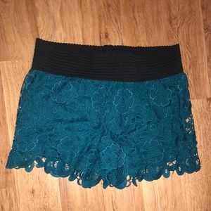 Blue Lace Dressy Shorts Medium